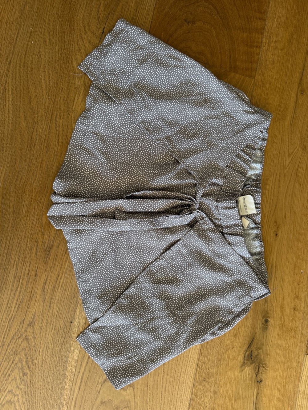 Summer Tie-Front Polka Dot Skort/ swim suit bottoms cover up brownish grey